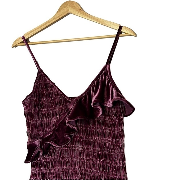 CHLOE Oliver NWT Velvet Ruffle Tank Dress Layers Smocking Size Small Stretch - Picture 7 of 11